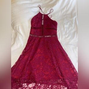 REd lace dress